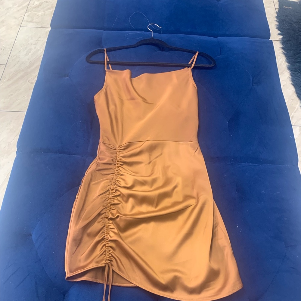 Ruched satin dress